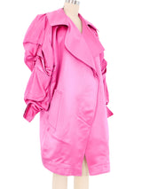 Claude Montana Pink Satin Bubble Coat Jacket arcadeshops.com