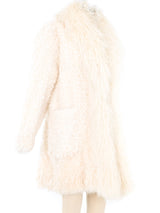 White Mongolian Fur Coat Outerwear arcadeshops.com