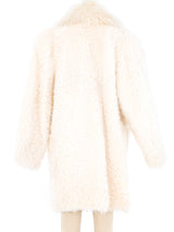 White Mongolian Fur Coat Outerwear arcadeshops.com