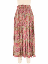 Faux Fur Trimmed Floral Skirt Ensemble Suit arcadeshops.com