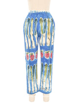 1950's Handpainted Cotton Pants Bottom arcadeshops.com