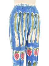 1950's Handpainted Cotton Pants Bottom arcadeshops.com