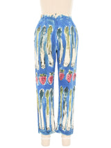 1950's Handpainted Cotton Pants Bottom arcadeshops.com