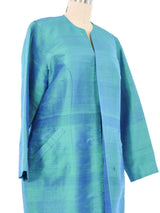 Iridescent Turquoise Silk Jacket Jacket arcadeshops.com