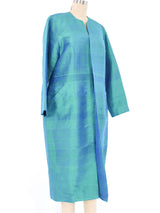 Iridescent Turquoise Silk Jacket Jacket arcadeshops.com