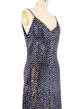 1980s Chester Weinberg Navy Sequin Gown Dress arcadeshops.com