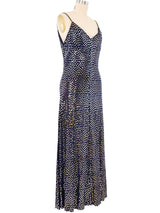 1980s Chester Weinberg Navy Sequin Gown Dress arcadeshops.com