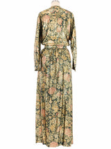 1980s Oscar de la Renta Metallic Floral Skirt Ensemble Suit arcadeshops.com