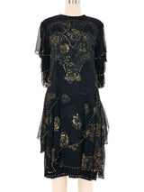 Zandra Rhodes Tiered Chiffon Mini Dress Dress arcadeshops.com