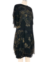 Zandra Rhodes Tiered Chiffon Mini Dress Dress arcadeshops.com