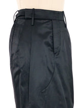 2001 Gucci by Tom Ford Black Satin Belted Pencil Skirt Bottom arcadeshops.com