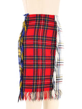 Moschino Couture Plaid Wool Scarf Skirt Bottom arcadeshops.com