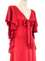 Holly's Harp Red Silk Ruffle Dress Dress arcadeshops.com