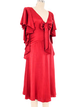 Holly's Harp Red Silk Ruffle Dress Dress arcadeshops.com