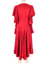 Holly's Harp Red Silk Ruffle Dress Dress arcadeshops.com