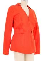Thierry Mugler Orange Canvas Jacket Jacket arcadeshops.com