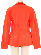 Thierry Mugler Orange Canvas Jacket Jacket arcadeshops.com