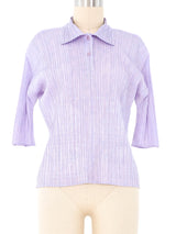 Issey Miyake Pleats Please Lavender Polo Top Top arcadeshops.com