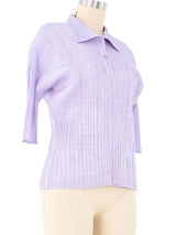 Issey Miyake Pleats Please Lavender Polo Top Top arcadeshops.com