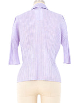 Issey Miyake Pleats Please Lavender Polo Top Top arcadeshops.com