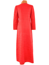 Mary McFadden Red Quilted Coat Dress Dress arcadeshops.com