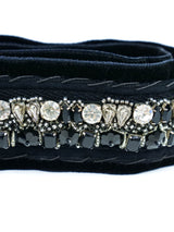 2004 F/W Prada Embellished Black Velvet Belt Accessory arcadeshops.com