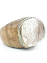 Brazilian Wood Rutilated Quartz Ring Accessory arcadeshops.com