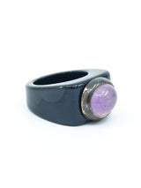 Lavender Quartz Glass Signet Ring Accessory arcadeshops.com