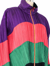 Issey Miyake Colorblock Reversible Plisse Pleat Jacket Jacket arcadeshops.com