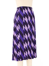 Issey Miyake Pleats Please Geometric Printed Purple Skirt Bottom arcadeshops.com