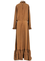 1970s Bronze Silk Prairie Dress Dress arcadeshops.com