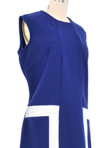 1960s Navy Geometric Shift Dress Dress arcadeshops.com