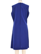 1960s Navy Geometric Shift Dress Dress arcadeshops.com