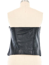 Versace Dome Studded Strapless Leather Bustier Top arcadeshops.com