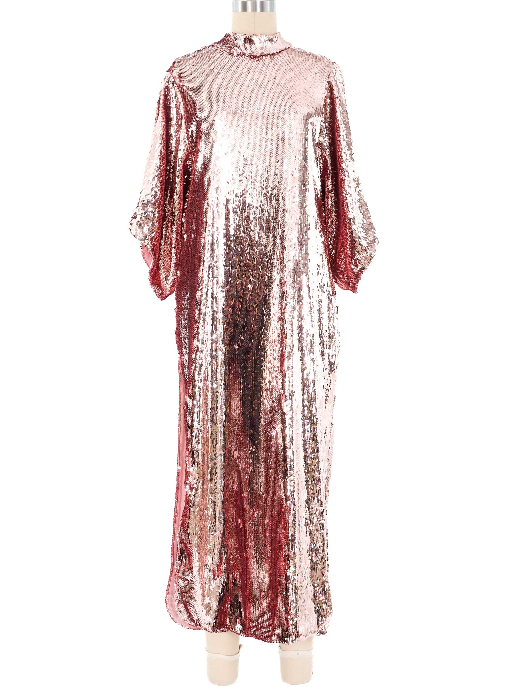 rodarte pink sequin dress Floral-appliqu sequined gown in pink - Rodarte