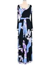 Leonard Jersey Floral Print Maxi Dress Dress arcadeshops.com