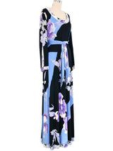 Leonard Jersey Floral Print Maxi Dress Dress arcadeshops.com