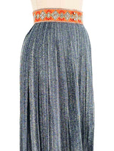 Metallic Pleated Maxi Skirt Bottom arcadeshops.com