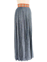 Metallic Pleated Maxi Skirt Bottom arcadeshops.com