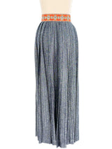 Metallic Pleated Maxi Skirt Bottom arcadeshops.com