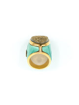Leather Wrapped Druzy Stone Ring Accessory arcadeshops.com
