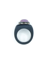 Lavender Quartz Glass Signet Ring Accessory arcadeshops.com