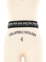 2004 F/W Prada Embellished Black Velvet Belt Accessory arcadeshops.com