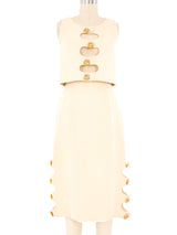 Cream Cut Out Skirt Ensemble Suit arcadeshops.com