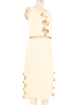 Cream Cut Out Skirt Ensemble Suit arcadeshops.com