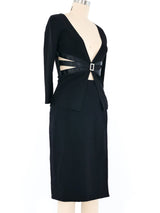 Valentino 2004 Rhinestone Buckle Skirt Ensemble Suit arcadeshops.com