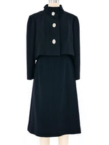 Pauline Trigere Rhinestone Button Skirt Suit Suit arcadeshops.com