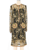 Embellished Lace Shift Dress Dress arcadeshops.com