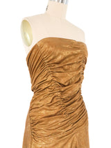 Donna Karan Metallic Suede Strapless Dress Dress arcadeshops.com