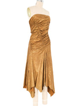 Donna Karan Metallic Suede Strapless Dress Dress arcadeshops.com